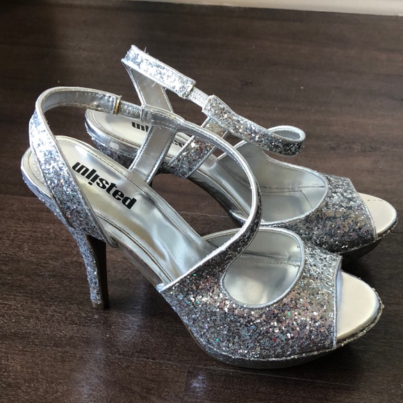 Unlisted Shoes - Silver sequins heels